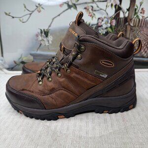 Skechers Mens Size 8 Brown Leather Waterproof Hiking/ work Boots Footwear